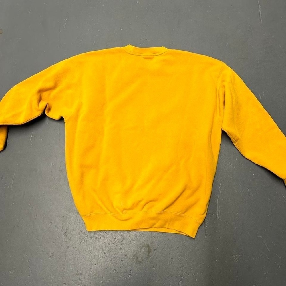 Vintage 90s Nike white tag mustard yellow embroidered check Crewneck sweatshirt - Picture 2 of 7